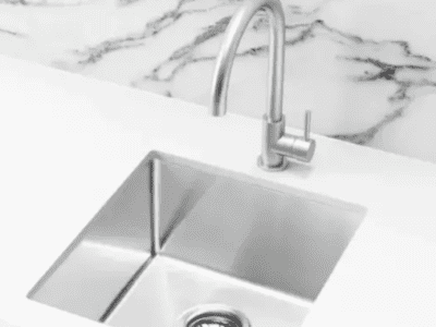 Lavello Stainless Steel Kitchen Sink - 440 x 440mm Single installed